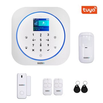 GUUDGO Tuya APP Smart WiFi GSM Home Security Alarm System Detector Alarm 433MHz Compatible With Alexa Google Home IFTTT