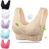 Front Cross Side Buckle Lace Side Non-Wire Sports Bra