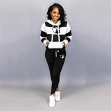 Winter Tracksuit Women 2 Piece Set Sweatshirt Print Hoodies+Pants Sportwear Women's Sports Suit Female Hooded Set Hoodies Suit