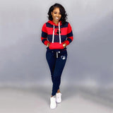 Winter Tracksuit Women 2 Piece Set Sweatshirt Print Hoodies+Pants Sportwear Women's Sports Suit Female Hooded Set Hoodies Suit