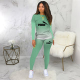 Two Piece Women  Base Set Tracksuit Casual Sports Gradient Print Top  Fall 2020 Printed Long Sleeve Sports Suit 5XL Big Size